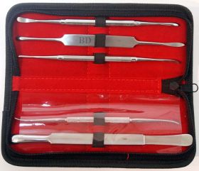 5 Pcs Periosteal Set Dental Micro Elevators with Velvet Pouch Good Quality
