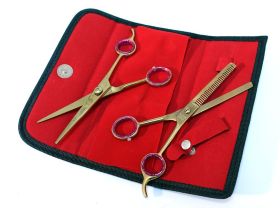 BDEALS Professional Hair Cutting Razor Edge Barber & Thinning Scissors 2 pc Set 6.5"