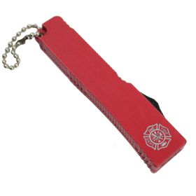 Defender Mini 5" Key Chain Knife Stainless Steel F Red Handle KeyChain Lock