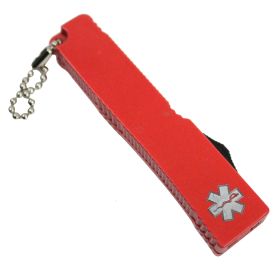 Defender Mini 5" KeyChain Knife Stainless Steel E Red Handle KeyChain Lock