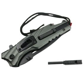 Defender Tactical Olive Green Spring Assisted Folding Knife 3CR13 Stainless Steel