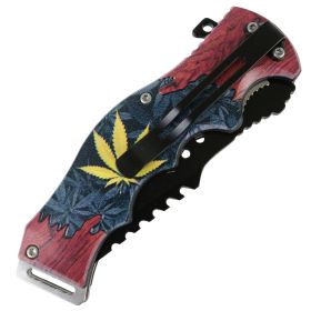Defender-Xtreme 8.5" Leaf Tactical Spring Assisted Folding Knife Stainless Steel 