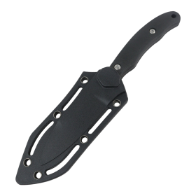 Hunt-Down 6.5" Black Thin Style Full Tang Hunting Knife 3CR13 Stainless Steel 