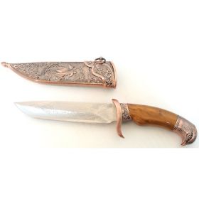 11" Dagger with Sheath Copper Color & Eagle Design 