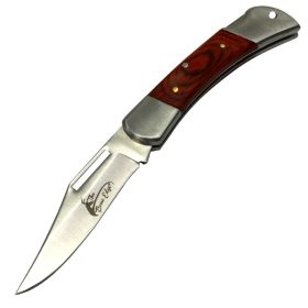 6.5" Heavy Duty Metal With Wood Handle Folding Knife