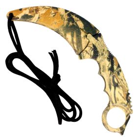 Defender Xtreme Karambit Necklace Hunting Knife Desert Camo Color With Sheath