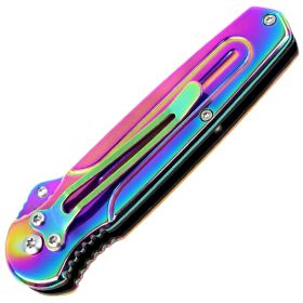 6.5" Defender Xtreme Multi Color Folding Spring Assisted Knife 