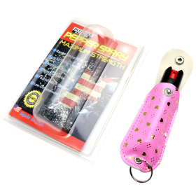 Defender-Xtreme 1/2 Oz Pepper Spray With Pink Heart Sheath & Key Chain