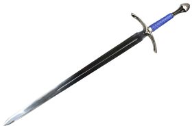 43" Medieval Style Sword with Blue Leather Handle and Leather Sheath