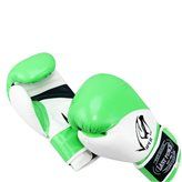 12oz Adult Size Last Punch White and Green Viper Boxing Gloves