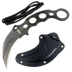 Defender-Xtreme 7.5" Tactical Combat Karambit Knife Full Tang With Sheath - Gray