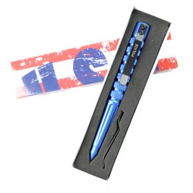 Hunt-Down New Powerful 6" Blue Police Survival Tactical Pen For Self Defence