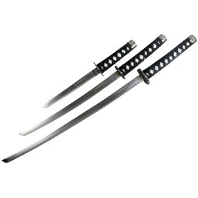 3pc White Dragon Samurai Sword Set Katana Deluxe Swords with Stand New