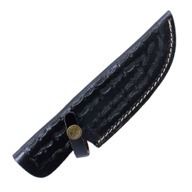 Handmade Black Real Leather Sheath For Fixed Hunting Blade Knife Engraved /Belt Loop