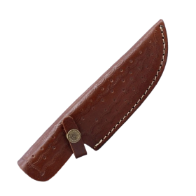 Handmade Brown Real Leather Sheath For Fixed Hunting Blade Knife Engraved /Belt Loop