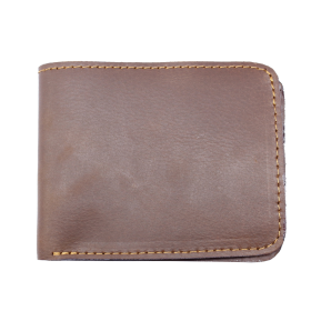 Brown Genuine Leather Mens Bifold Wallet Real Quality Card Holder Purse