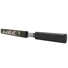 39.5" Dragon Print Design Carbon Steel Blade 3Pcs Black Samurai Katana Sword With Stand 