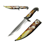 13.5" Fantasy Dagger Eagle Head Engrave Stainless Steel Blade With Scabbard