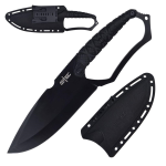 10" Full Tang Black Blade Knuckle Handle Hunting Knife With ABS Swivel Sheath